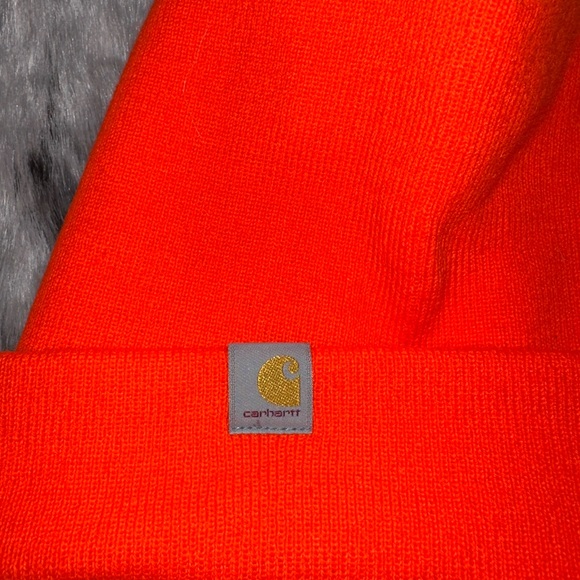 Carhartt Neon Orange Beanie Hat new - Picture 2 of 3